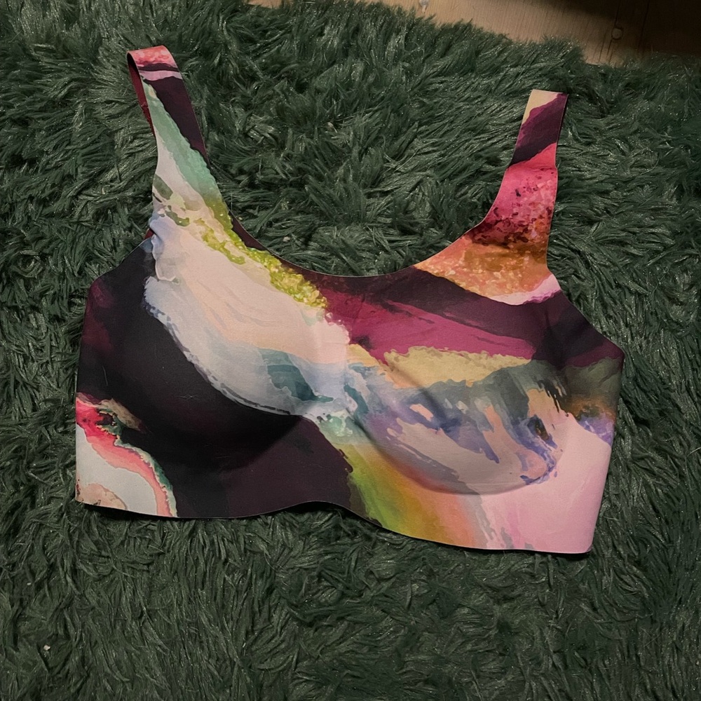KNIX Adjustable Pullover Bra in Marble Print Sz M